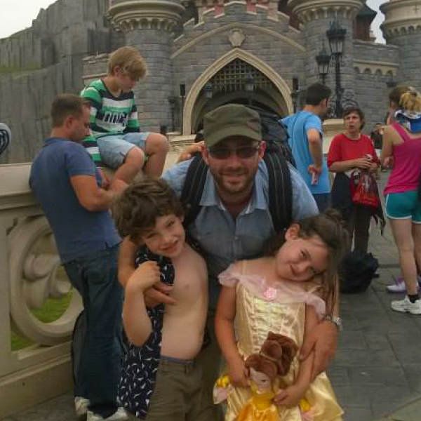 Liverpool franchisee Neil, enjoying a trip to Disneyland Paris with his kids.